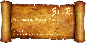 Zsigmond Rovéna névjegykártya